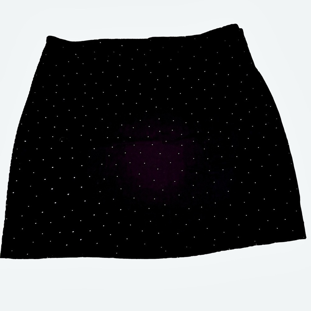 Chic Nine West Black Mini Skirt with Silver Sparkles